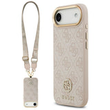 Guess 4G Strass Logo & Big Strap Metal Buttons MagSafe Case til iPhone Air - Pink