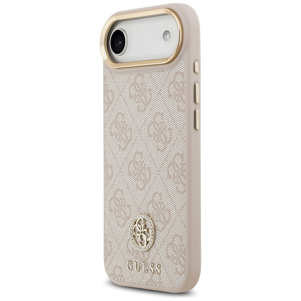Guess 4G Strass Logo & Big Strap Metal Buttons MagSafe Case til iPhone Air - Pink