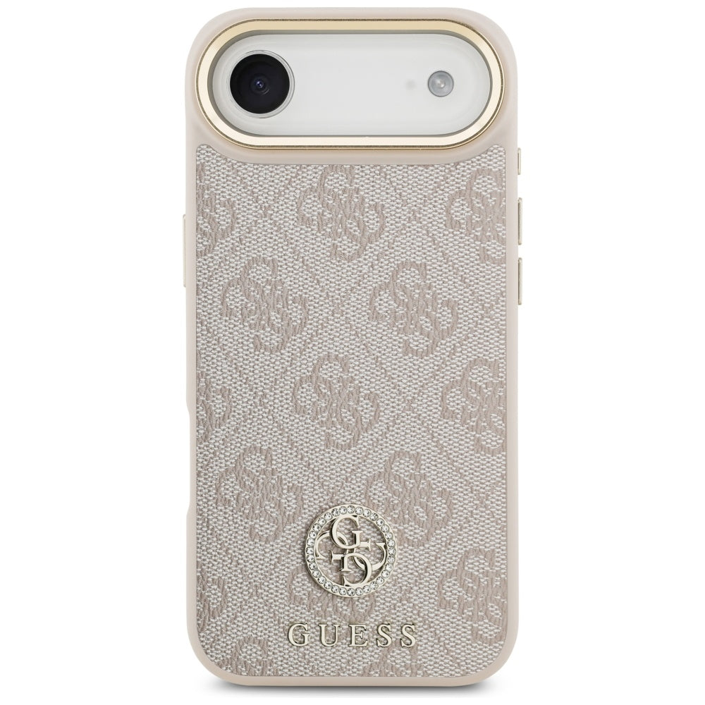 Guess 4G Strass Logo & Big Strap Metal Buttons MagSafe Case til iPhone Air - Pink