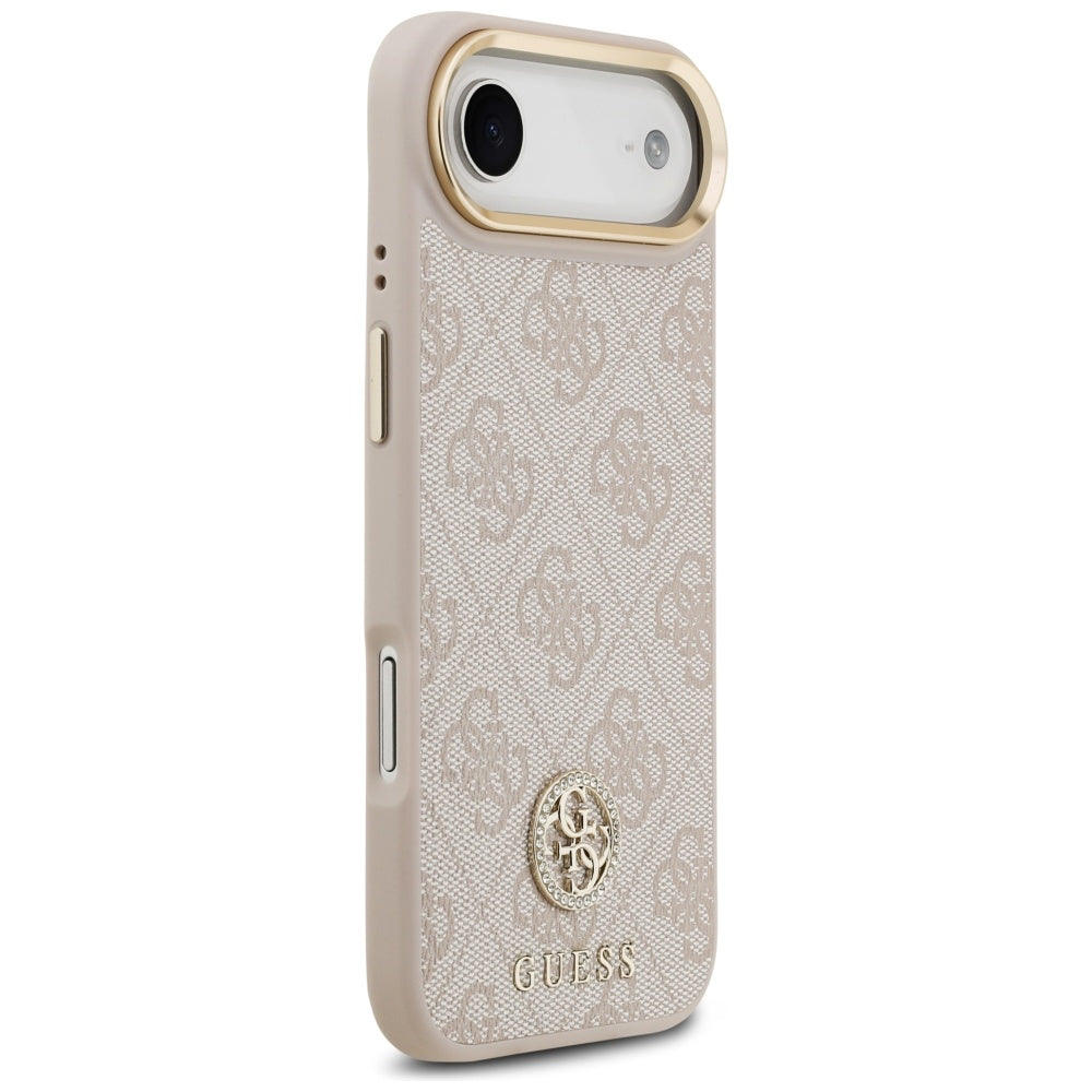 Guess 4G Strass Logo & Big Strap Metal Buttons MagSafe Case til iPhone Air - Pink