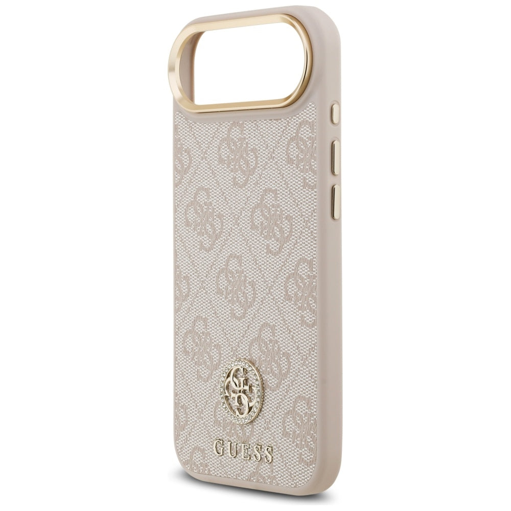 Guess 4G Strass Logo & Big Strap Metal Buttons MagSafe Case til iPhone Air - Pink