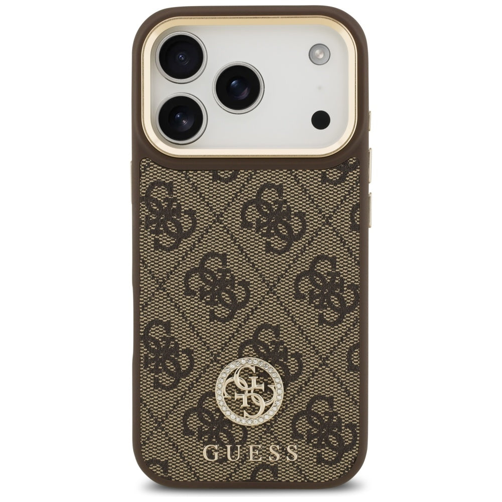Guess 4G Strass Logo MagSafe-hylster til iPhone 17 Pro - brun
