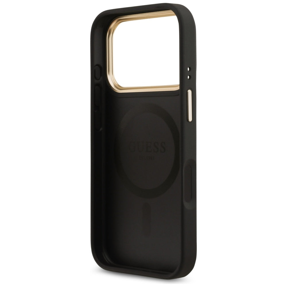 Guess 4G Strass Logo MagSafe-hylster til iPhone 17 Pro - sort
