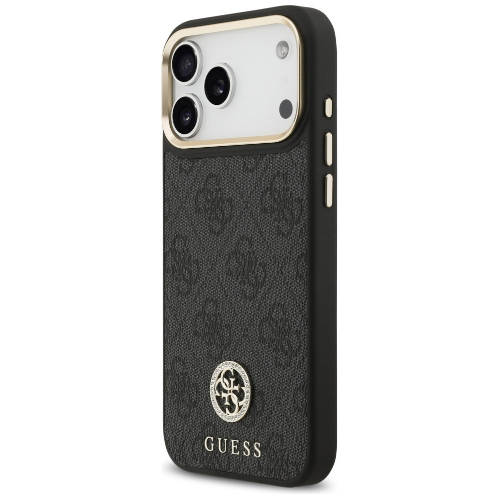 Guess 4G Strass Logo MagSafe Case til iPhone 17 Pro Max - sort