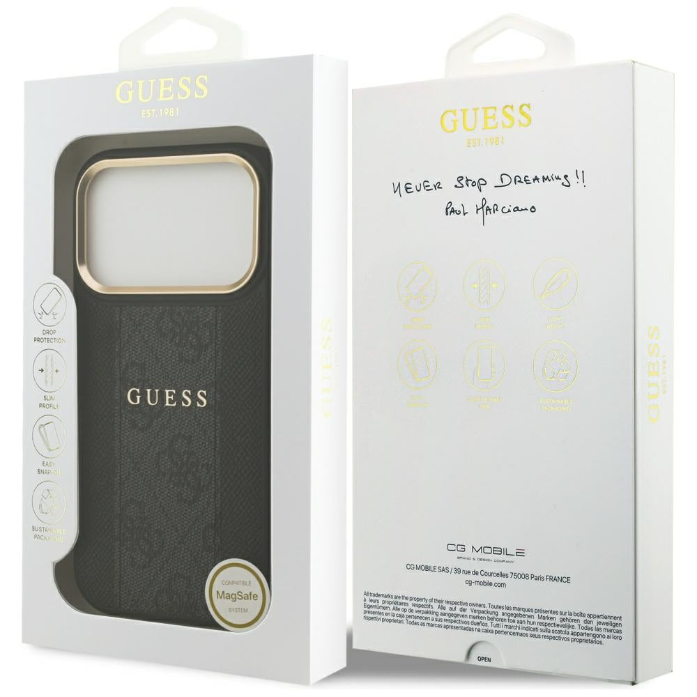 Guess 4G Stripe MagSafe case for iPhone 17 Pro - black