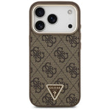 Guess 4G Triangle Logo MagSafe Case for iPhone 17 Pro - Brown and Gold