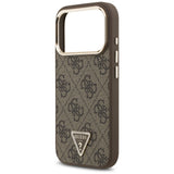 Guess 4G Triangle Logo MagSafe Case for iPhone 17 Pro - Brown and Gold