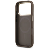 Guess 4G Triangle Logo MagSafe Case for iPhone 17 Pro - Brown and Gold