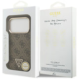 Guess 4G Triangle Logo MagSafe Case for iPhone 17 Pro - Brown and Gold