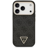 Guess 4G Triangle Logo MagSafe Case for iPhone 17 Pro - Black and Gold
