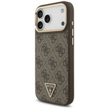 Guess 4G Triangle Logo MagSafe Case for iPhone 17 Pro Max - Brown & Gold