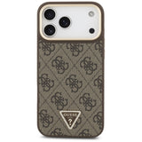 Guess 4G Triangle Logo MagSafe Case for iPhone 17 Pro Max - Brown & Gold