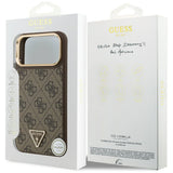 Guess 4G Triangle Logo MagSafe Case for iPhone 17 Pro Max - Brown & Gold