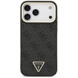 Guess 4G Triangle Logo MagSafe Case for iPhone 17 Pro Max - Black and Gold