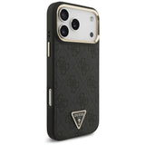 Guess 4G Triangle Logo MagSafe Case for iPhone 17 Pro Max - Black and Gold