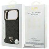 Guess 4G Triangle Logo MagSafe Case for iPhone 17 Pro Max - Black and Gold