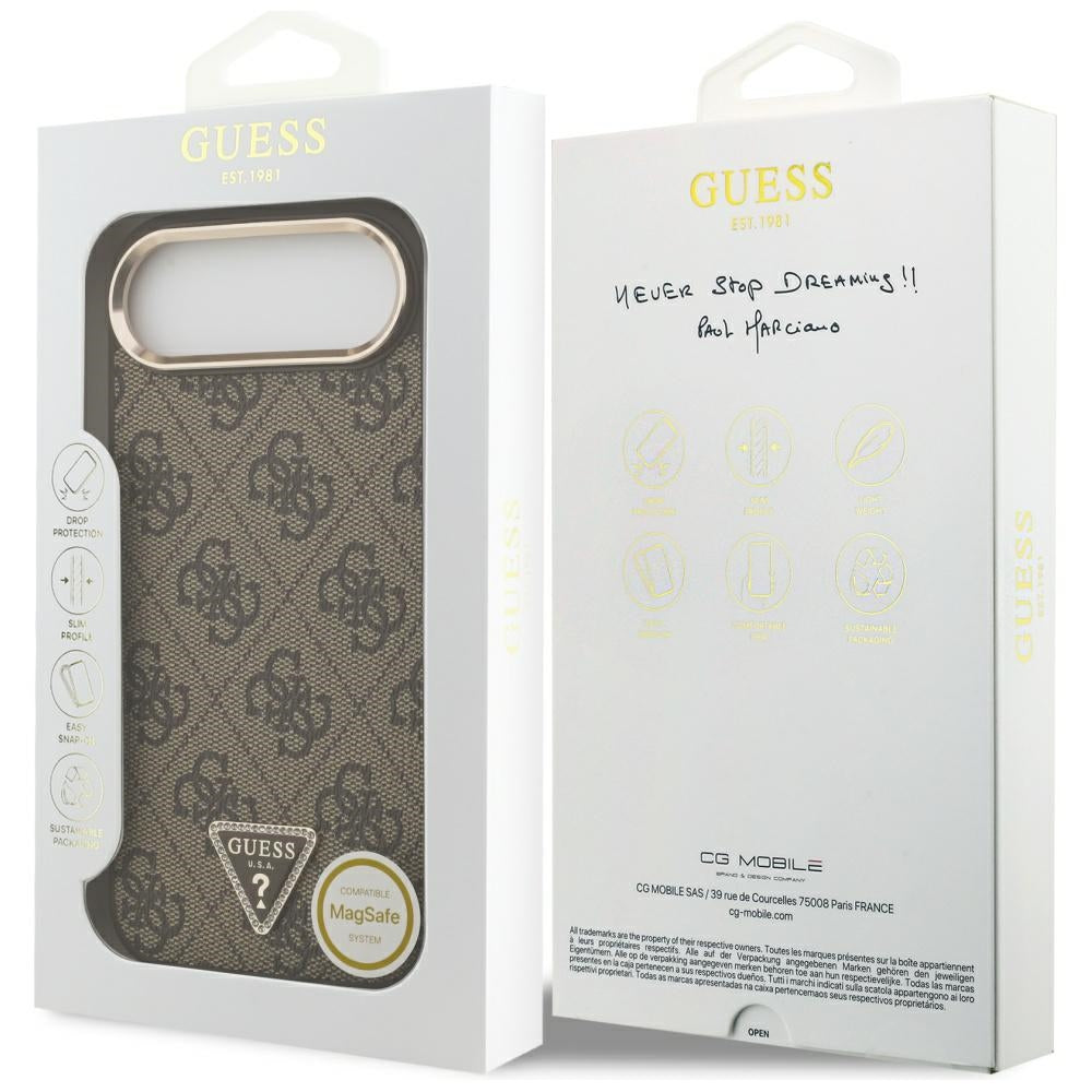 Guess 4G Triangle Logo MagSafe Case til iPhone Air Brunt - Guld