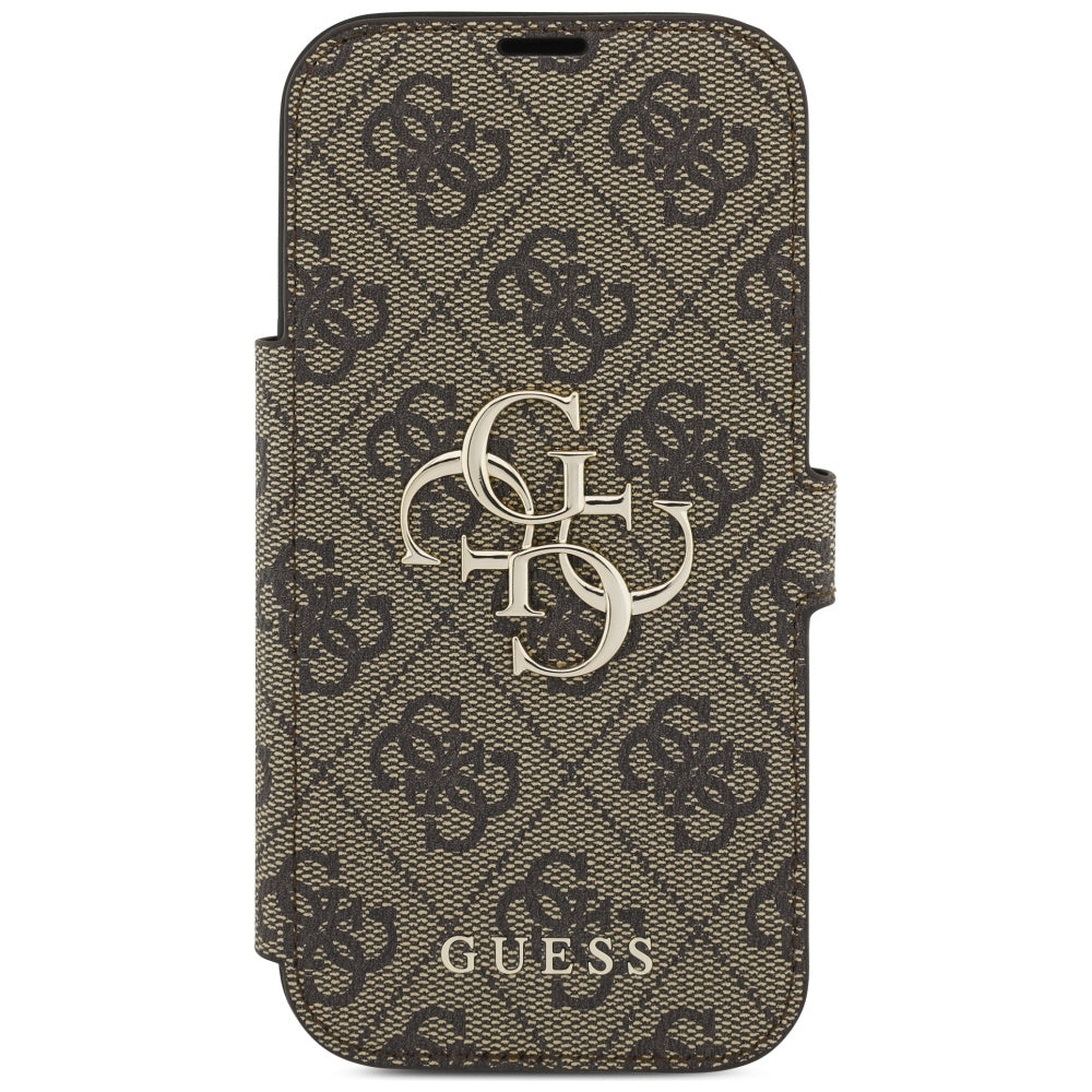 Guess Book 4G Metal Logo Case for iPhone 17 Pro - Brown