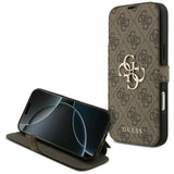 Guess Book 4G Metal Logo Case for iPhone 17 Pro Max - Brown