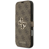Guess Book 4G Metal Logo Case for iPhone 17 Pro Max - Brown
