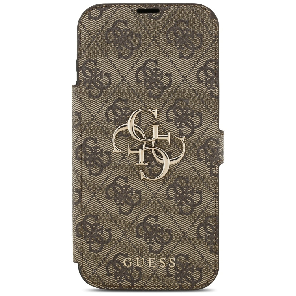 Guess Book 4G Metal Logo Case for iPhone 17 Pro Max - Brown