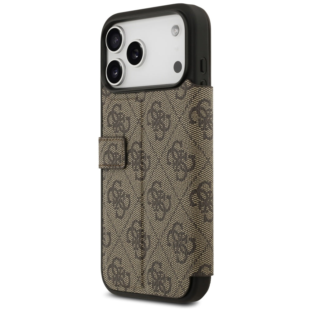 Guess Book 4G Metal Logo Case for iPhone 17 Pro Max - Brown