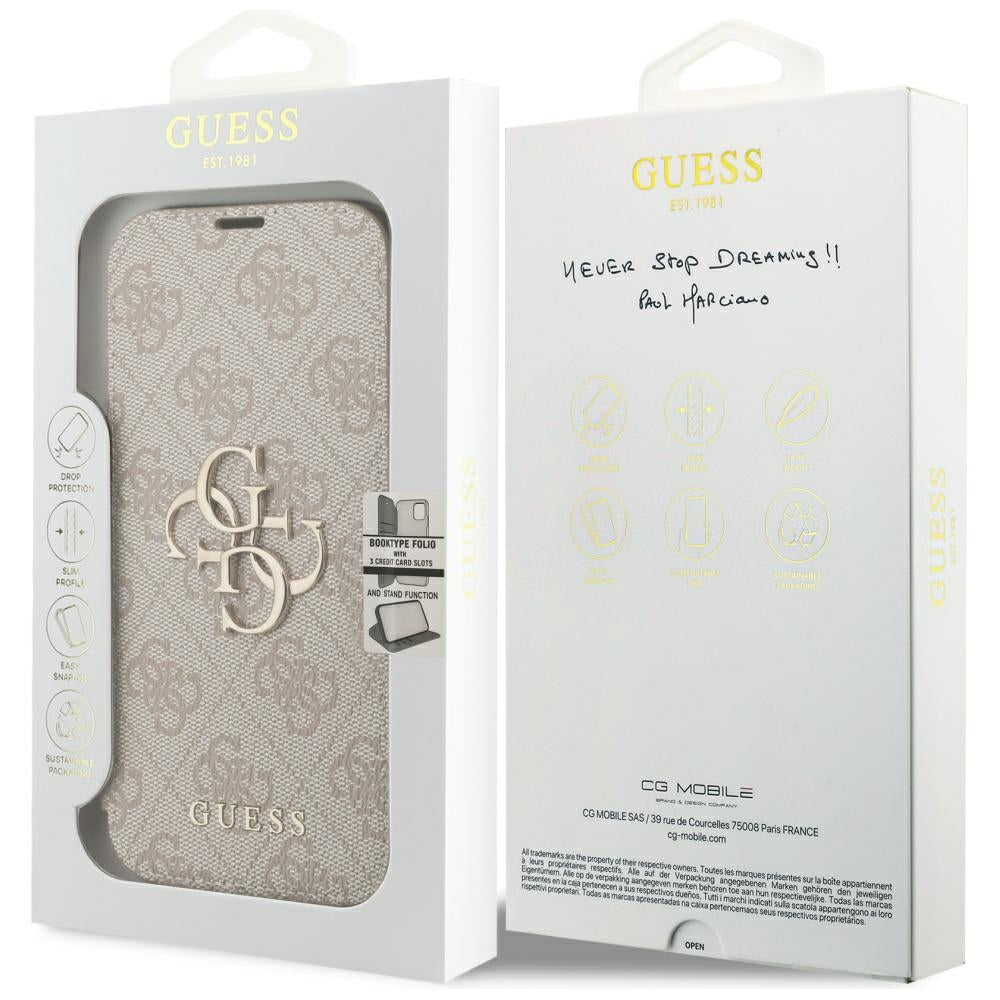 Guess Book 4G Metal Logo Case for iPhone 17 Pro - Pink