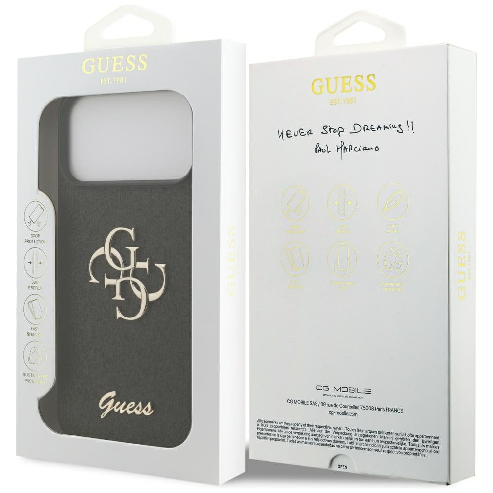 Guess Fixed Glitter Big 4G case for iPhone 17 Pro Max - black