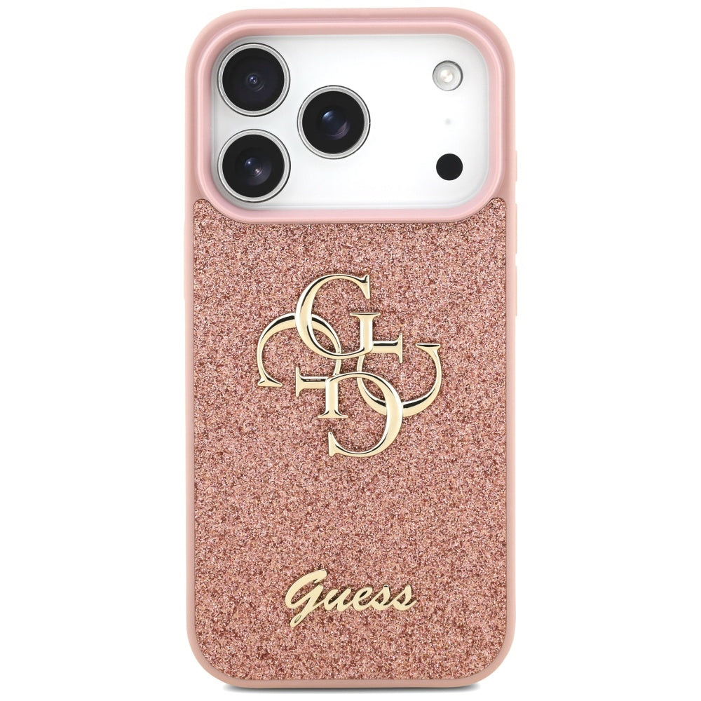 Guess Fixed Glitter Big 4G Case for iPhone 17 Pro - Pink