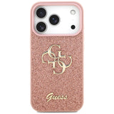 Guess Fixed Glitter Big 4G Case for iPhone 17 Pro - Pink