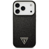 Guess Glitter Triangle Logo MagSafe Case til iPhone 17 Pro - sort