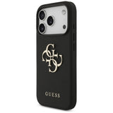 Guess Grained Big 4G & Classic Logo case for iPhone 17 Pro - black