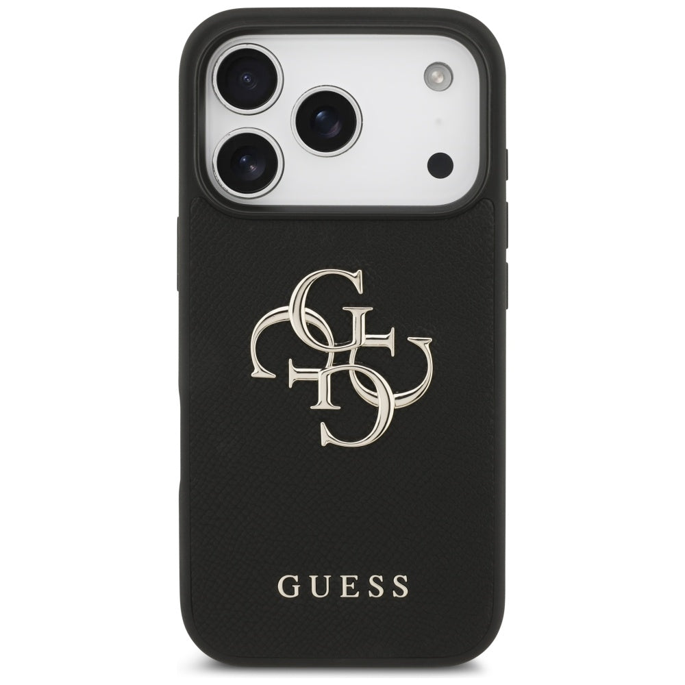 Guess Grained Big 4G & Classic Logo case for iPhone 17 Pro - black