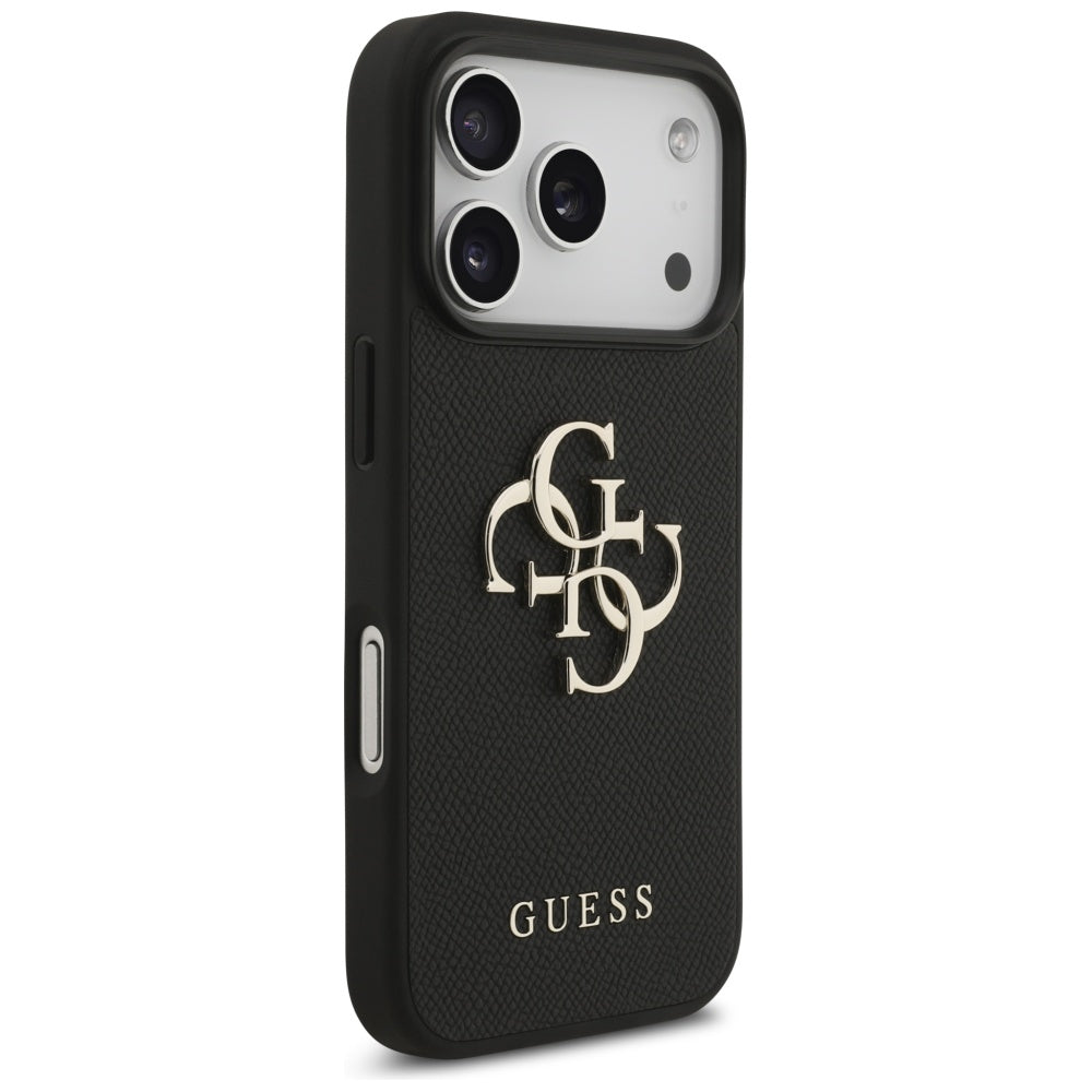 Guess Grained Big 4G & Classic Logo case for iPhone 17 Pro - black