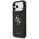 Guess Grained Big 4G & Classic Logo case for iPhone 17 Pro Max - black