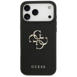 Guess Grained Big 4G & Classic Logo case for iPhone 17 Pro Max - black