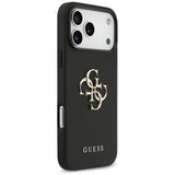 Guess Grained Big 4G & Classic Logo case for iPhone 17 Pro Max - black