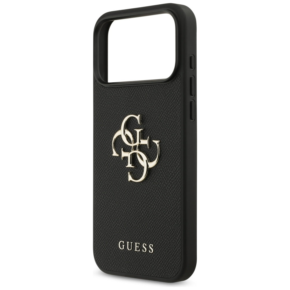 Guess Grained Big 4G & Classic Logo case for iPhone 17 Pro Max - black