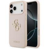 Guess Grained Big 4G & Classic Logo Case for iPhone 17 Pro Max - Pink