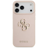 Guess Grained Big 4G & Classic Logo Case for iPhone 17 Pro Max - Pink