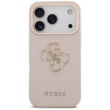 Guess Grained Big 4G & Classic Logo iPhone 17 Pro Case - Pink