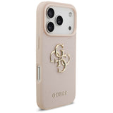 Guess Grained Big 4G & Classic Logo iPhone 17 Pro Case - Pink