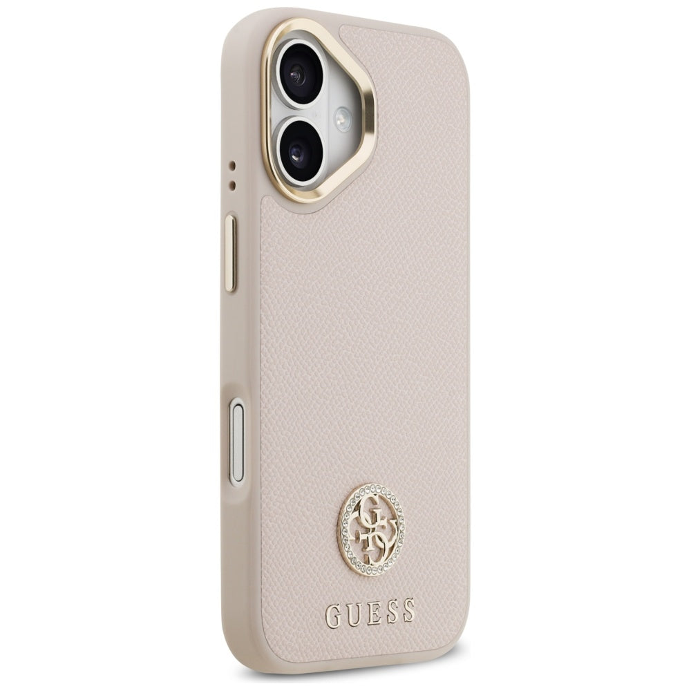 Guess Grained Strass Logo MagSafe-fodral til iPhone 17 - pink