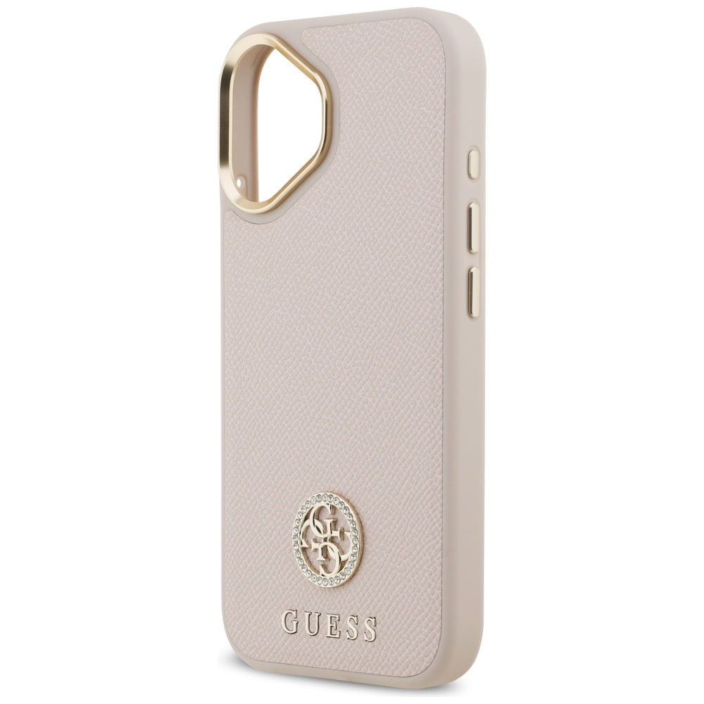 Guess Grained Strass Logo MagSafe-fodral til iPhone 17 - pink
