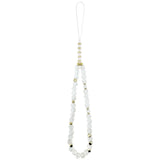 Guess IML Flowers Electro Pearl Strap MagSafe case til iPhone 17 - hvid