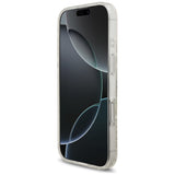 Guess IML Flowers Electro Pearl Strap MagSafe case til iPhone 17 - hvid