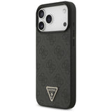 Guess Leather 4G Triangle Strass MagSafe Case for iPhone 17 Pro Max - Black