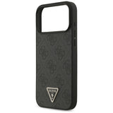 Guess Leather 4G Triangle Strass MagSafe Case for iPhone 17 Pro Max - Black