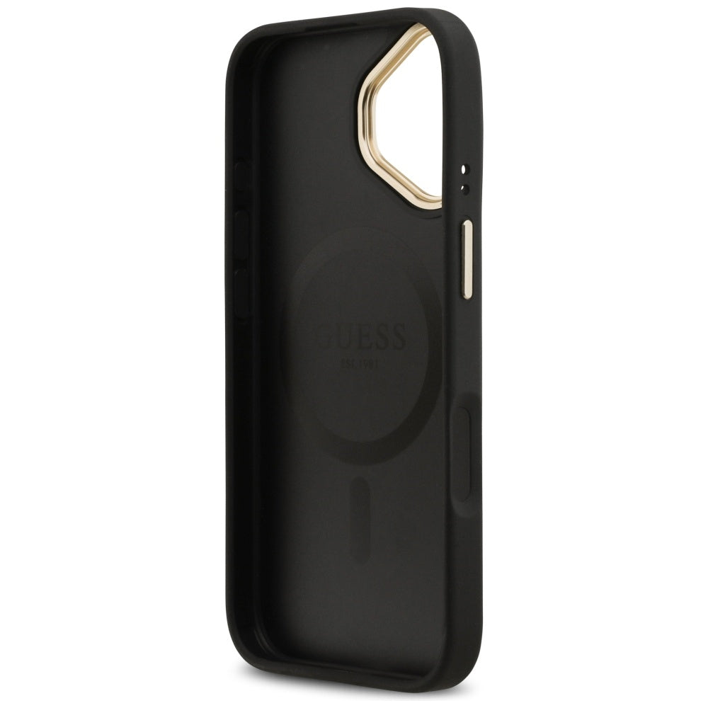 Guess Peony Hot Stamp MagSafe Case for iPhone 17 - Black