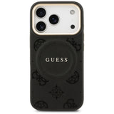 Guess Peony Hot Stamp MagSafe Case for iPhone 17 Pro - Black